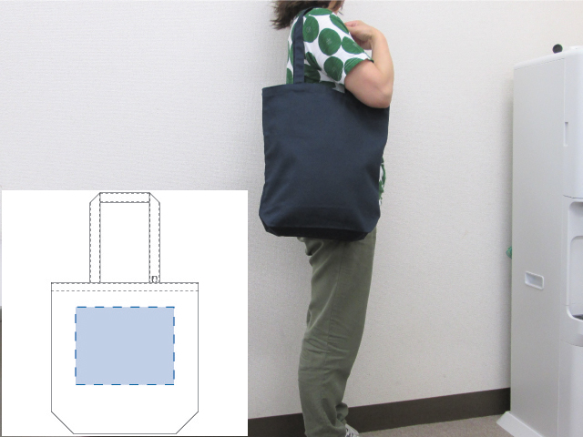 ノベルティ:キャンバストート(M) インナーポケット付 ミッドナイトブルー