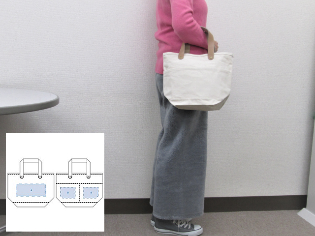 厚手キャンバスレザーハンドルトート(S) ナチュラル