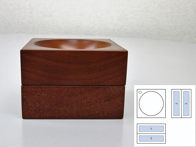 ノベルティ:ラバーウッド2段デスクトレイ ダークウッド