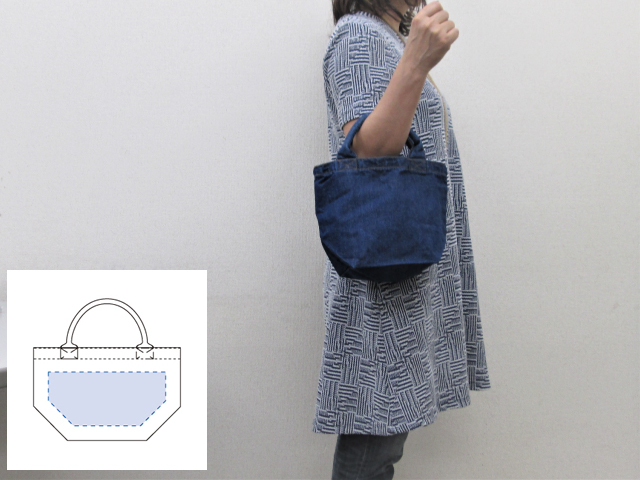 ウォッシュデニムトート(S) ウォッシュブルー