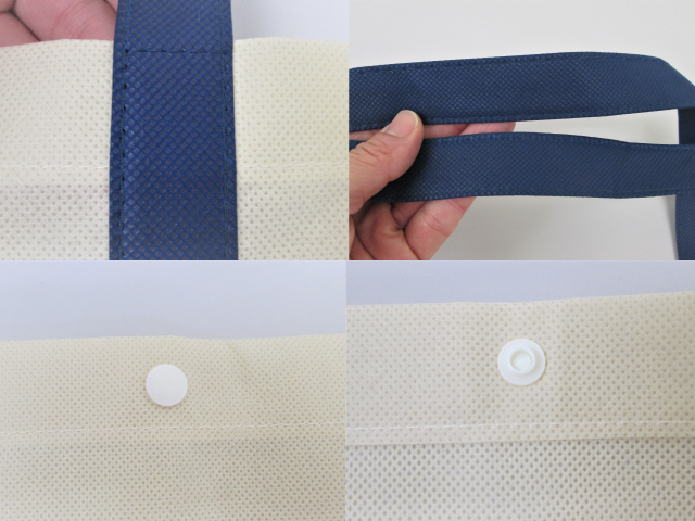 不織布バイカラートート(L) ディープブルー